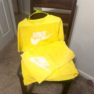 Nike Yellow T-Shirt and Shorts Set
